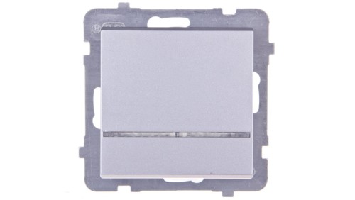 SONATA Łącznik pojedynczy z podświetleniem srebro mat ŁP-1RS/m/38