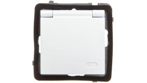 AS Gniazdo bryzgoszczelne z/u Schuko IP44 klapka biała GPH-1GS/m/00/w