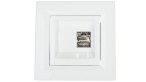 ASFORA Gniazdo komputerowe pojedyncze RJ45 kat.5e ekranowane białe EPH5000121