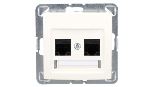 IMPRESJA Gniazdo komputerowe podwójne RJ45 kat.5e MMC ecrue GPK-2Y/K/m/27