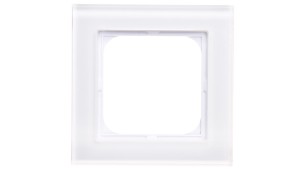SONATA Ramka pojedyncza białe szkło R-1RG/31