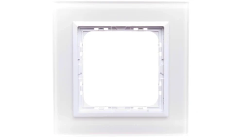 SONATA Ramka pojedyncza białe szkło / biała R-1RGC/31/00