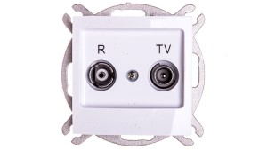 IMPRESJA Gniazdo antenowe RTV przelotowe 10dB białe GPA-10YP/m/00