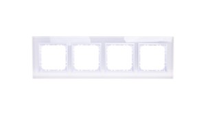 SONATA Ramka poczwórna białe szkło / biały R-4RGC/31/00