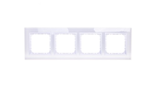 SONATA Ramka poczwórna białe szkło / biały R-4RGC/31/00