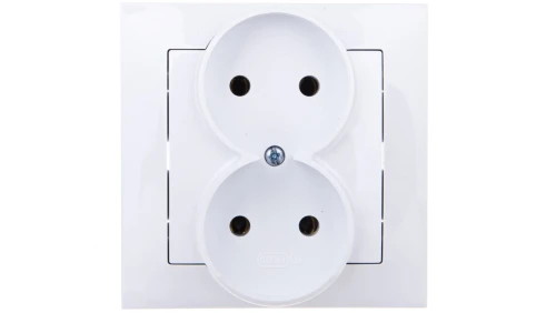 IMPRESJA Gniazdo podwójne b/u białe GP-2Y/00