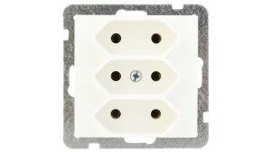 AS Gniazdo potrójne b/u 2.5A EURO ecru GP-3G/m/27