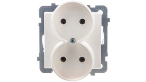 SONATA Gniazdo podwójne b/u ecru GP-2RR/m/27