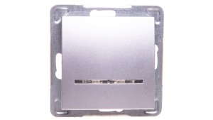 IMPRESJA Łącznik pojedynczy z podświetleniem srebrny ŁP-1YS/m/18