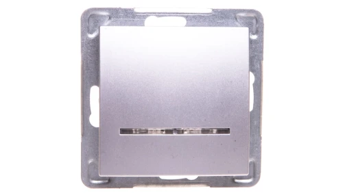 IMPRESJA Łącznik pojedynczy z podświetleniem srebrny ŁP-1YS/m/18