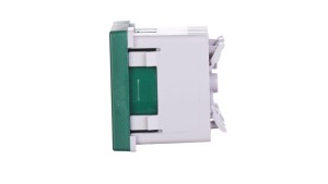 Simon Connect Gniazdo K45 pojedyncze z/u 16A IP20, szybkozłącza, zielone K22/27