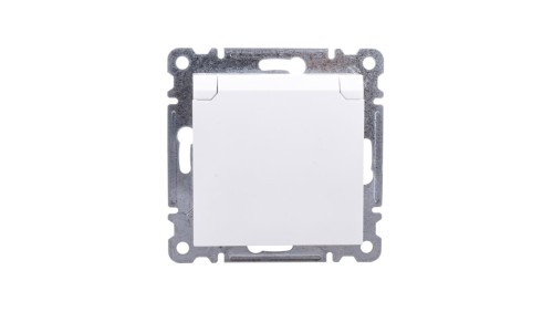 Lumina Gniazdo pojedyncze z/u 16A z klapką IP20 białe WL1120