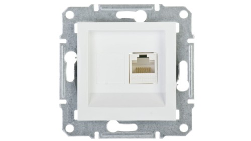 ASFORA Gniazdo komputerowe pojedyncze RJ45 kat.5e bez ramki białe EPH4300721