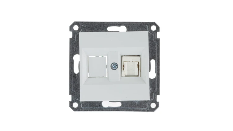 Lumina Gniazdo komputerowe pojedyncze RJ45 Cat.5e UTP białe WL2110