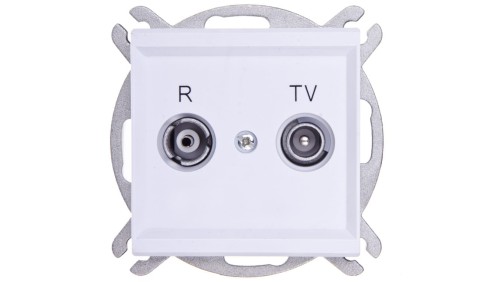 SONATA Gniazdo antenowe RTV końcowe 2,5-3dB białe GPA-RK/m/00