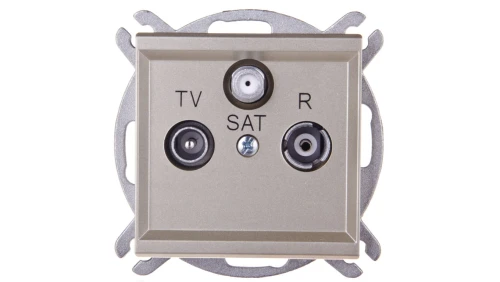 SONATA Gniazdo antenowe RTV-SAT końcowe szampański złoty GPA-RS/m/39