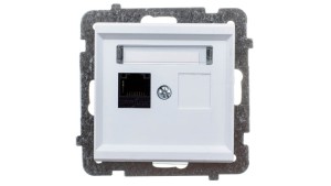 SONATA Gniazdo komputerowe pojedyncze RJ45 kat.5e białe KRONE GPK-1R/K/m/00