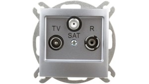 IMPRESJA Gniazdo antenowe RTV-SAT końcowe srebrne GPA-YS/m/18