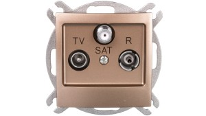 IMPRESJA Gniazdo antenowe RTV-SAT końcowe złoty metalik GPA-YS/m/28