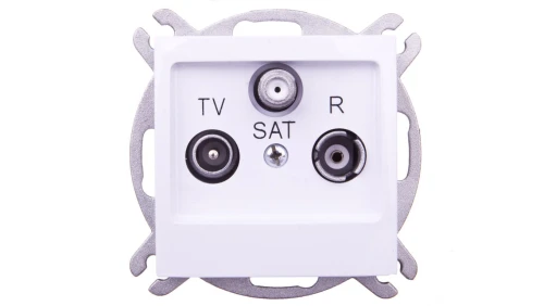 IMPRESJA Gniazdo antenowe RTV-SAT przelotowe białe GPA-YSP/m/00