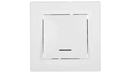 Łącznik Asfora pojedynczy z podświetleniem 16A biały z ramką EPH1430321