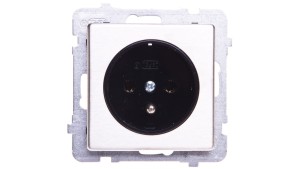 SONATA Gniazdo pojedyncze z/u stal inox GP-1RMZ/m/37