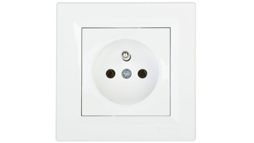 Gniazdo pojedyncze Asfora z/u białe z ramką EPH2800121