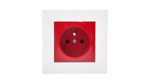 ASFORA Gniazdo pojedyncze z/u czerwono-białe EPH2800421