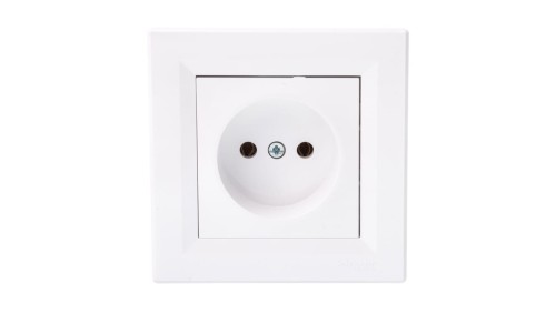 Gniazdo pojedyncze Asfora b/u białe z ramką EPH3000121