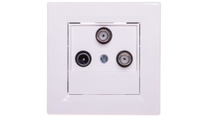 ASFORA Gniazdo antenowe TV-SAT-SAT końcowe 1dB białe EPH3600121