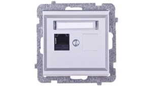 SONATA Gniazdo komputerowe pojedyncze RJ45 kat.5e srebro mat KRONE GPK-1R/K/m/38
