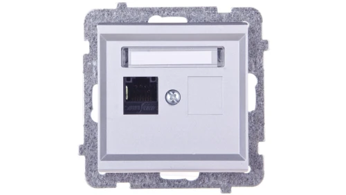 SONATA Gniazdo komputerowe pojedyncze RJ45 kat.5e srebro mat KRONE GPK-1R/K/m/38