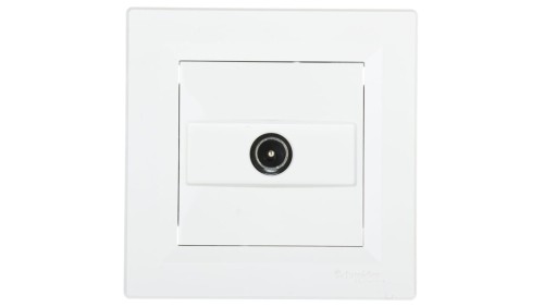 Gniazdo antenowe Asfora TV końcowe 1dB białe z ramką EPH3200121