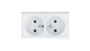 BIS Gniazdo podwójne z/u białe GN-2BZ/00