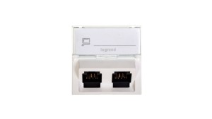 MOSAIC Gniazdo komputerowe podwójne RJ45 kat.5e UTP białe 076502