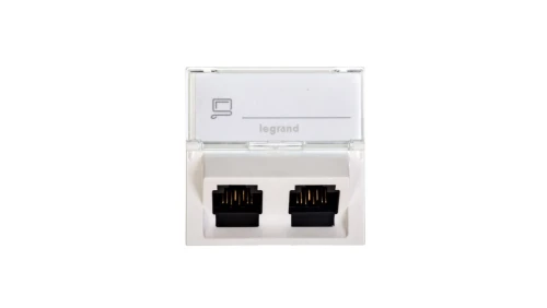 MOSAIC Gniazdo komputerowe podwójne RJ45 kat.5e UTP białe 076502