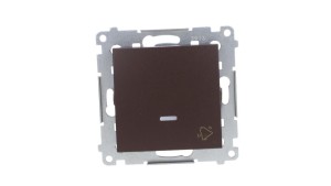 Simon 54 Przycisk /dzwonek/ z podświetleniem, szybkozłącza, brąz mat DD1L.01/46