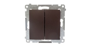 Simon 54 Przycisk podwójny zwierny, szybkozłącza, brąz mat DP2.01/46