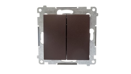 Simon 54 Przycisk podwójny zwierny, szybkozłącza, brąz mat DP2.01/46