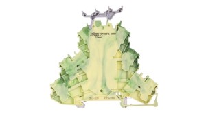 Złączka szynowa 3-piętrowa PE 2,5mm2 z podstawą oznacznika żółto-zielona 2002-3237 TOPJOBS