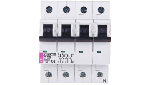 Wyłącznik nadprądowy 3P+N C 25A 10kA AC ETIMAT10 002136718