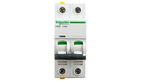 Wyłącznik nadprądowy 2P C 63A 6kA AC iC60N-C63-2 A9F04263