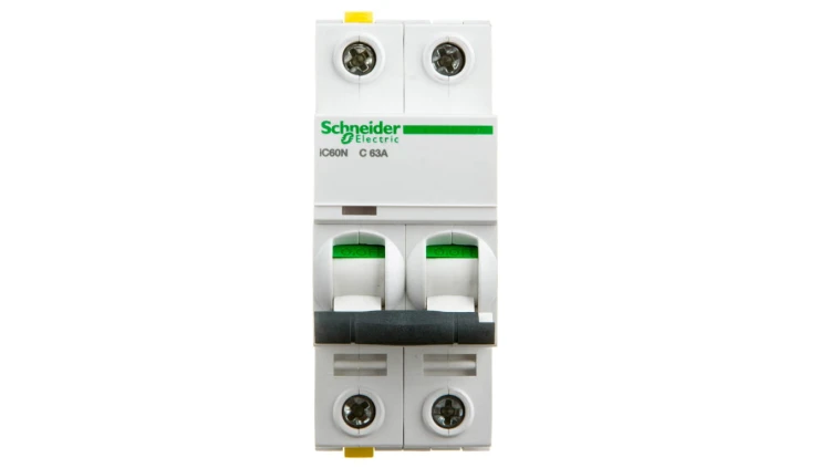 Wyłącznik nadprądowy 2P C 63A 6kA AC iC60N-C63-2 A9F04263