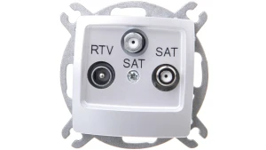 KARO Gniazdo antenowe RTV-SAT-SAT srebrny perłowy GPA-S2S/m/43