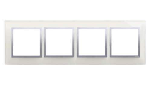 Simon 54 Nature Ramka poczwórna szkło SREBRNA MGŁA DRN4/71