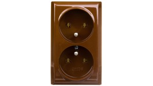 BIS Gniazdo podwójne z/u brązowe GN-2BZ/24