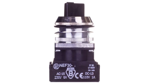 Przełącznik 2 położeniowy pokrętło 30mm czarny 2Z bez samopowrotu W0-NEF30-TPA 2X S