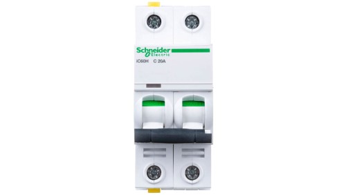 Wyłącznik nadprądowy 2P C 20A 10kA AC iC60H-C20-2 A9F07220