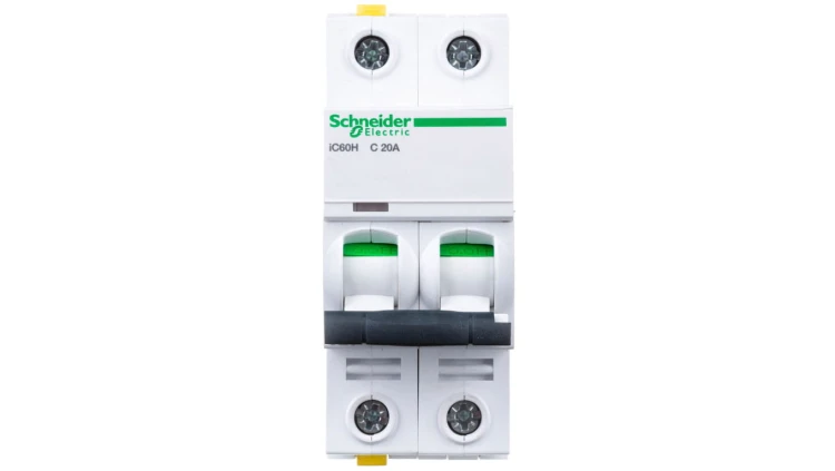 Wyłącznik nadprądowy 2P C 20A 10kA AC iC60H-C20-2 A9F07220
