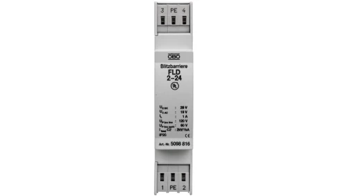 Ogranicznik przepięć dla systemów dwużyłowych 28VAC/19VDC 0,5kA 1kV FLD 2-24 5098816